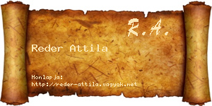 Reder Attila névjegykártya